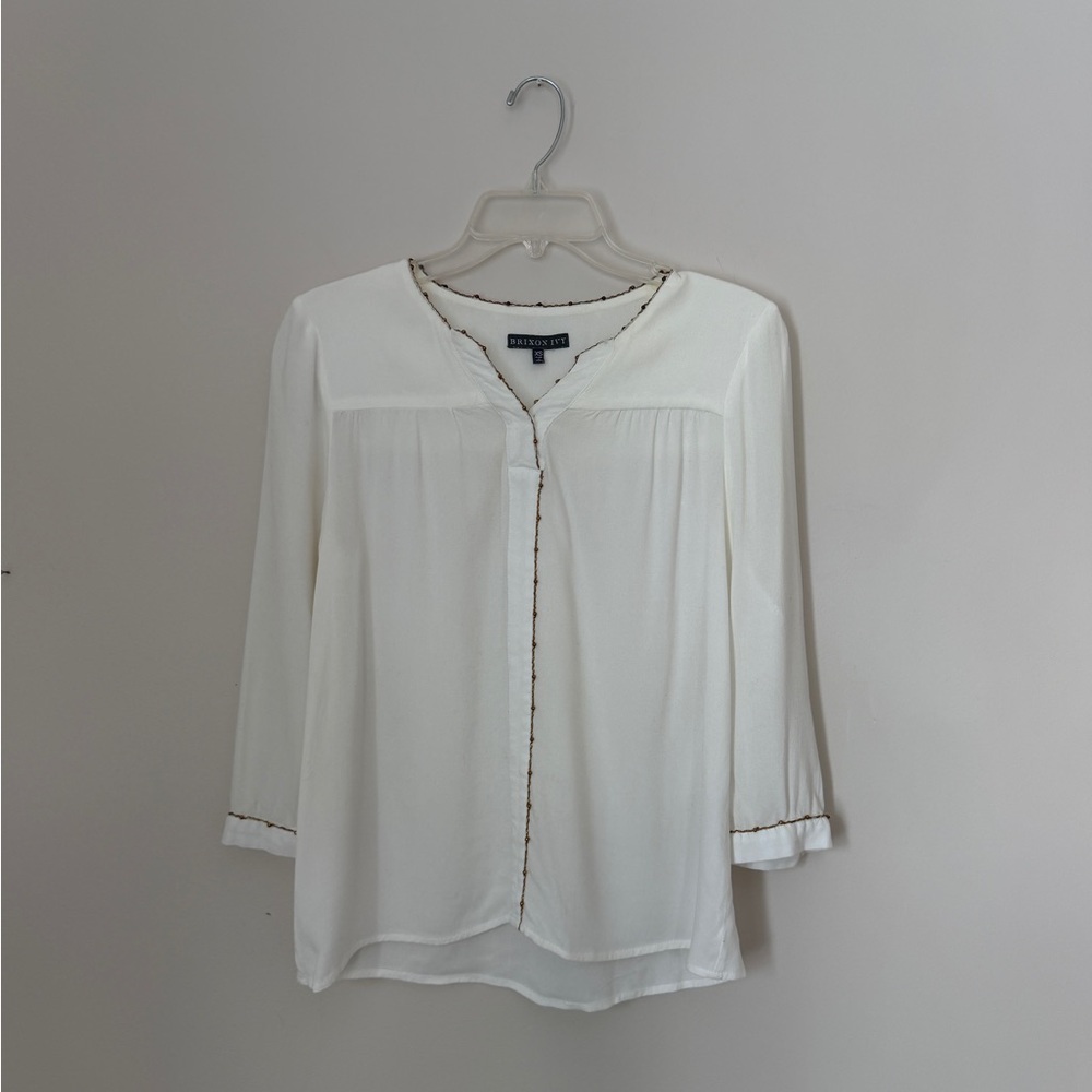 Brixon Ivy Cream Blouse with Black Trim
